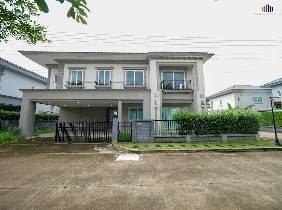 For SaleHousePathum Thani,Rangsit, Thammasat : Luxury Detached House for Sale Grandio Vibhavadi Rangsit Village (Grandio Vibhavadi Rangsit), Corner Plot, Located Behind the Mint.