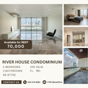 ให้เช่าคอนโดวงเวียนใหญ่ เจริญนคร : River House Condominium 3 Bed 200 sqm river view 70k