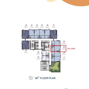 Sale DownCondoPinklao, Charansanitwong : Selling down payment Origin Play Bang Khun Non, 26th floor, Pre sale price with a discount of 200,000