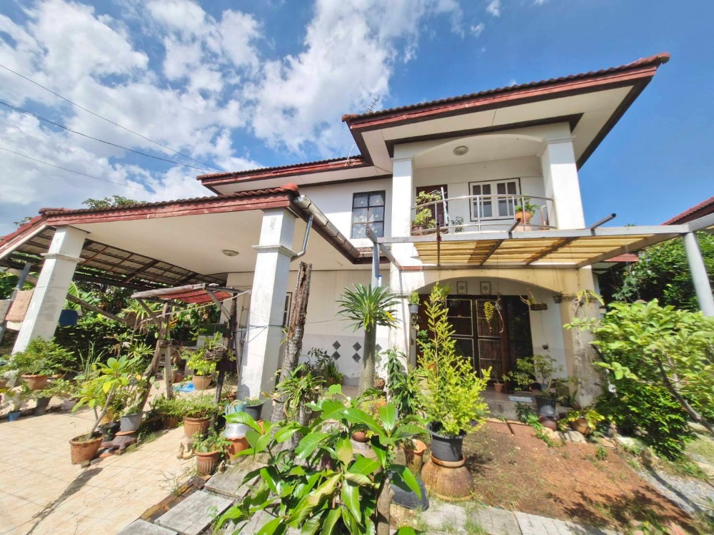 For SaleHouseMin Buri, Romklao : Single house for sale, Panasan Garden Home, 3 corner houses, spacious area, cheap price, Rom Klao Soi 15