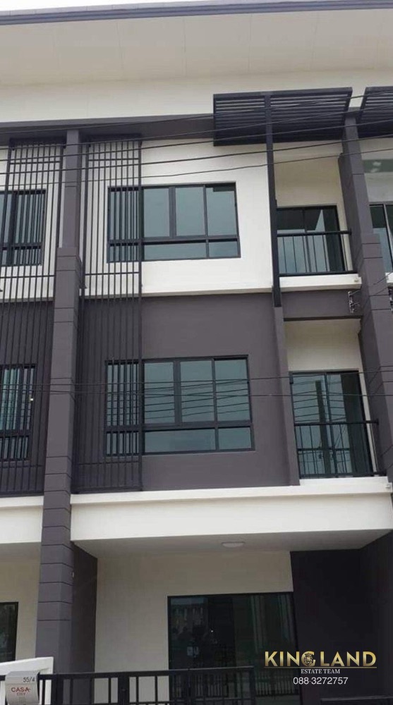 For RentTownhousePathum Thani,Rangsit, Thammasat : Townhouse for rent, 3 floors, Lam Luk Ka Khlong 5, Bueng Kham Phroi, Casa City Village, Ring Road, opposite Big C Lam Luk Ka, with steel frame for advertising signs on the building 💞💞Suitable for clinics, home offices, offices, shops 💥💥Rent 20,000 baht/mo