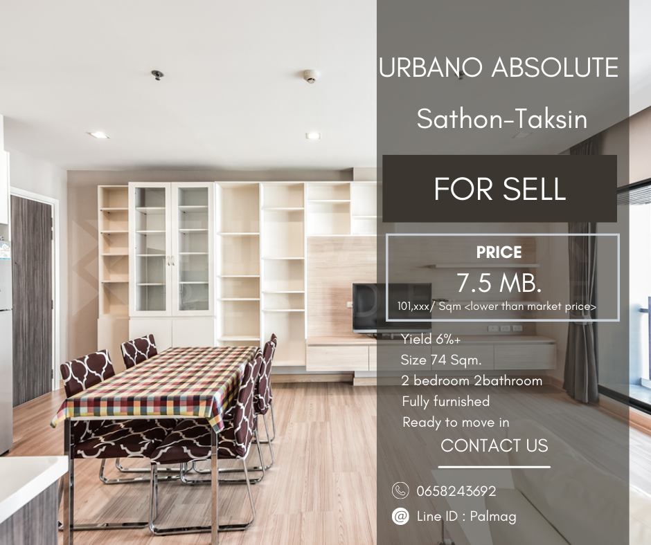 For SaleCondoWongwianyai, Charoennakor : 🎯Urbano Absolute Sathon Taksin, beautiful room, very new.