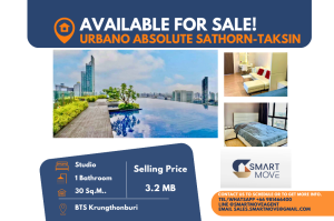 For SaleCondoWongwianyai, Charoennakor : Code C20240800048.......Urbano Absolute Sathorn - Taksin sale with tenant, Studio room, 1 bathroom, high floor, furnished, Special Deal!!