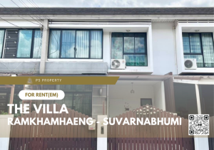 For RentTownhouseMin Buri, Romklao : Townhouse for rent ✨ The Villa Ramkhamhaeng - Suvarnabhumi ✨ 3 bedrooms, 2 bathrooms, complete furniture and electrical appliances.