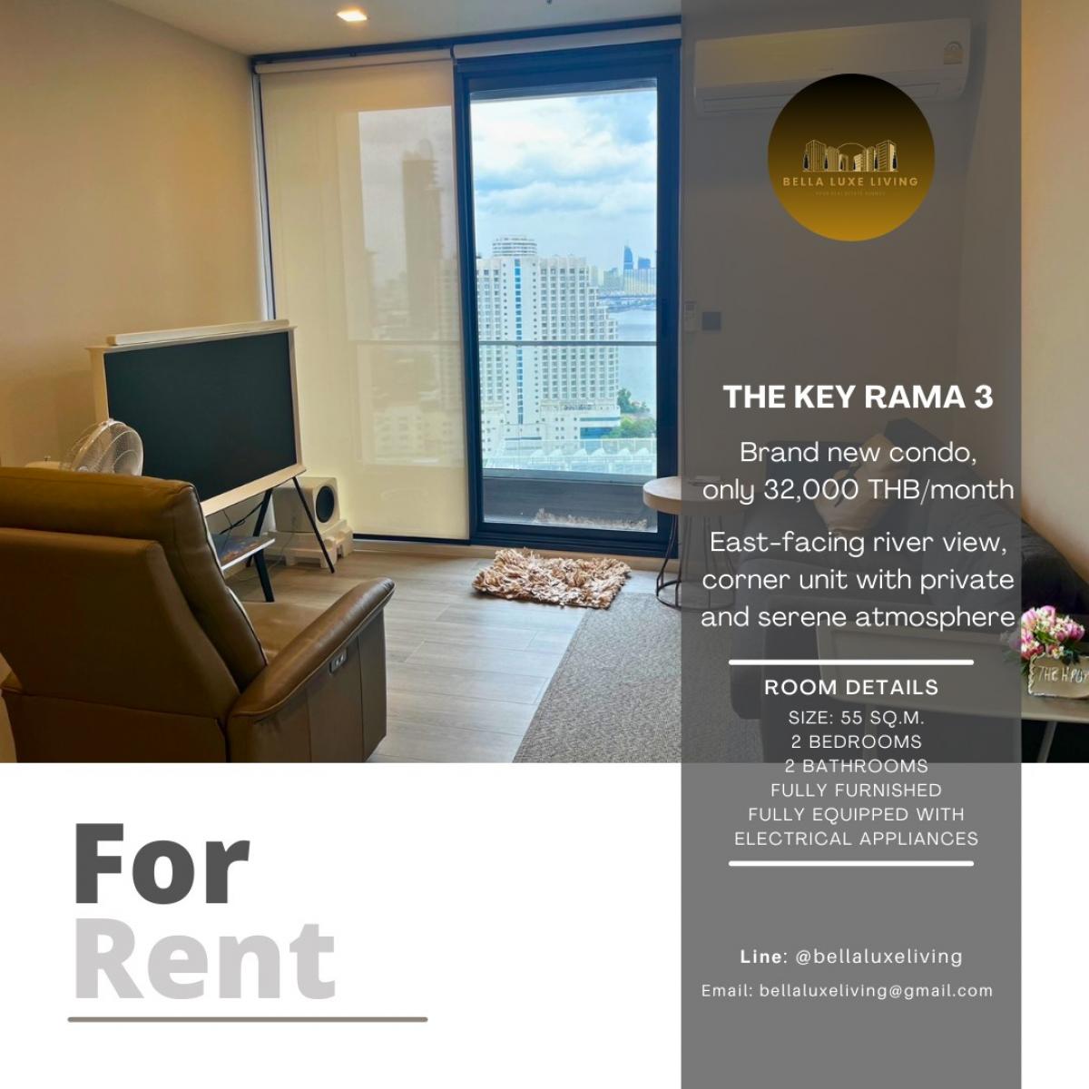 For RentCondoRama3 (Riverside),Satupadit : [For Rent] The Key Rama 3