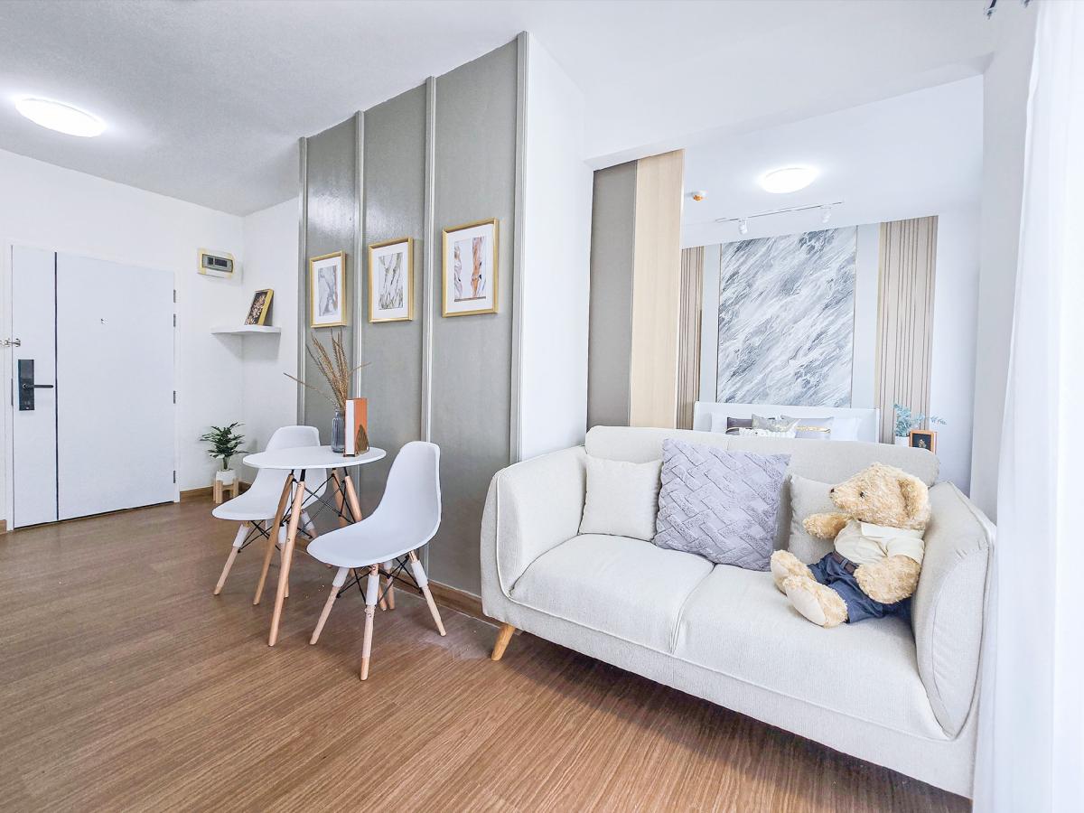 For SaleCondoOnnut, Udomsuk : 🪴 Beautiful room, A Space Sukhumvit 77 🏡✨️ Near MRT Srinakarin, newly decorated, fully furnished, minimalist style, very livable 👏 Pool view room, salary 18,000, you can own it now ‼️