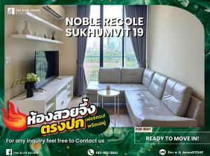 For RentCondoSukhumvit, Asoke, Thonglor : 🐲🎇Nice room for rent 🐲🎇 NOBLE RECOLE SUKHUMVIT 19