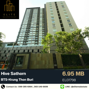 For SaleCondoWongwianyai, Charoennakor : 💥 Selling at a loss, Condo Hive Sathorn, fully furnished, ready to move in 💯 Convenient transportation, near BTS-Krung Thon Buri 🚄