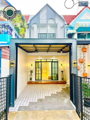 For SaleTownhouseNonthaburi, Bang Yai, Bangbuathong : 2-storey townhouse, Temrak Bang Bua Thong Village, Nonthaburi, Lotus, Purple Line MRT Station, Max Value Department Store, IKEA, Big C, Bang Yai Market, Manawadi Market, That Thong Market