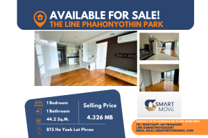 For SaleCondoLadprao, Central Ladprao : Code C20240800106.......The Line Phahonyothin Park for sale, 1 bedroom, 1 bathroom, high floor, Partly Furnished, Special Deal!!