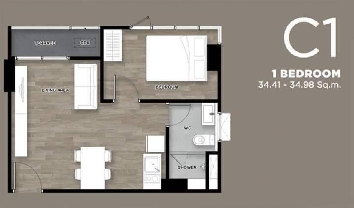 For RentCondoBangna, Bearing, Lasalle : For rent Aspen Condo Lasalle 35 sqm. Near MRT Si Lasalle. Fully furnished for 11,000 baht/month