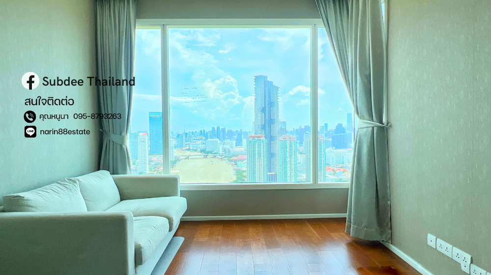 For SaleCondoSathorn, Narathiwat : For sale, luxury condo, Menam Residences, corner room, 134 sq m., 3 bedrooms, 2 bathrooms, Menam Residences Condominium, luxury condo with a curved view of the Chao Phraya River. For sale, luxury condo on the riverside on Charoen Krung Road, near Shrewsbu