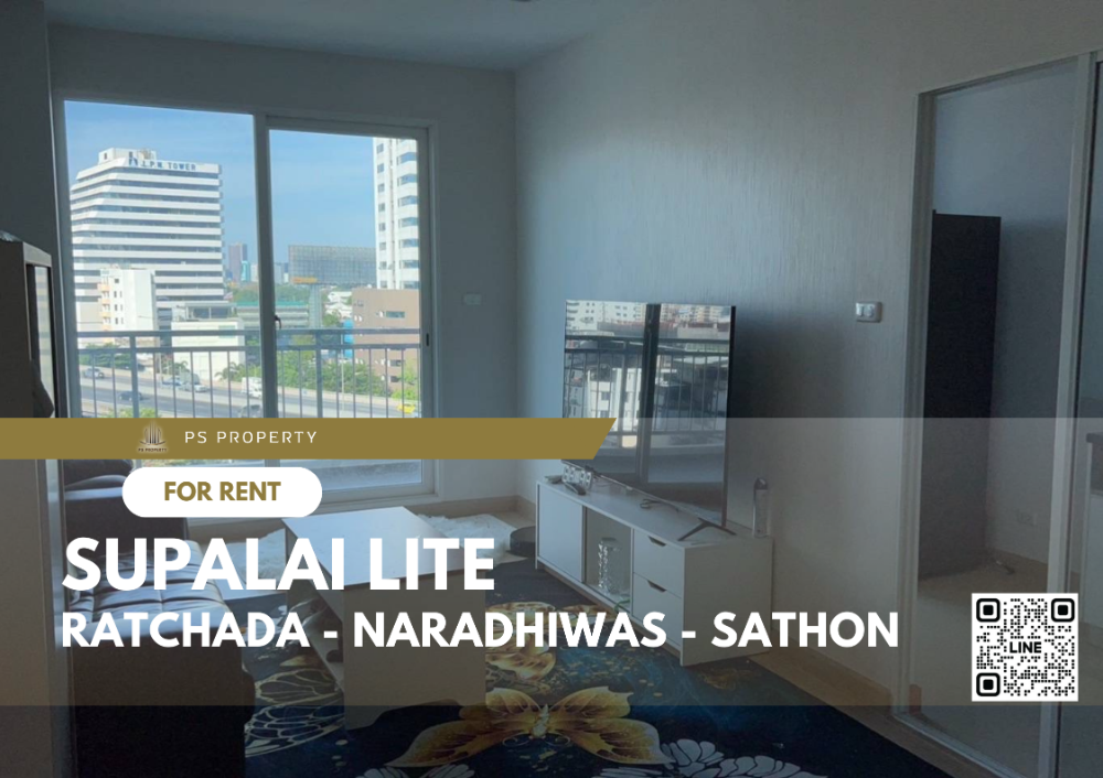 For RentCondoSathorn, Narathiwat : For rent 🔺 Supalai Lite Ratchada - Naradhiwas 🔺 Fully furnished and electrical appliances, near BTS Chong Nonsi.