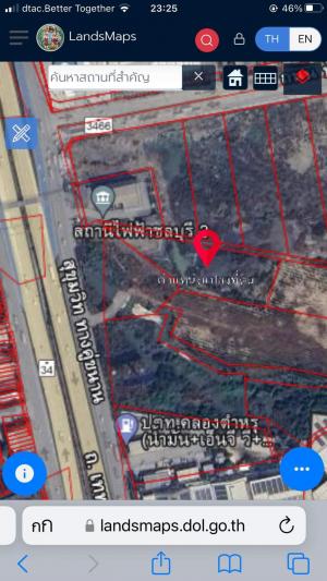 For SaleLandPattaya, Bangsaen, Chonburi : Land for sale on Bangna-Trad Road, Km. 55, near Amata Nakorn, area 3 rai 2 ngan 60 sq m.