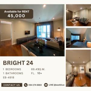 ให้เช่าคอนโดสุขุมวิท อโศก ทองหล่อ : Bright 24 1 Bed ready to move in 45,000