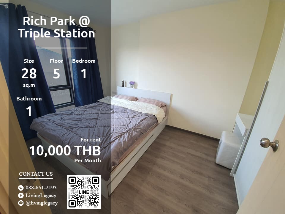 For RentCondoPattanakan, Srinakarin : LX4LRSE3 Condo for rent Rich Park @ Triple Station 28 sq m. 5th floor line id : @livinglegacy call : 088-651-2193