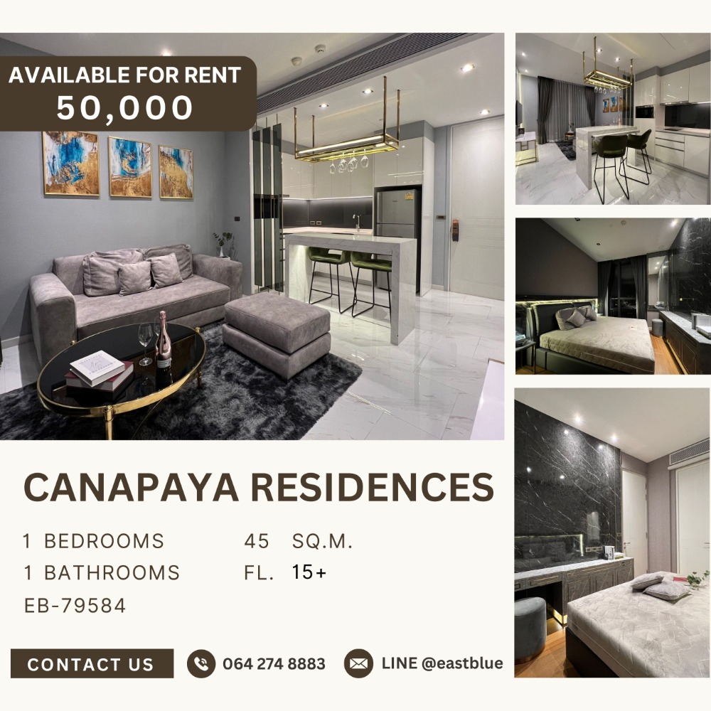 ให้เช่าคอนโดพระราม 3 สาธุประดิษฐ์ : Pet Allowed Canapaya Residences 1 Bed for rent 50,000