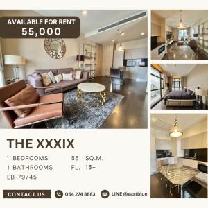 ให้เช่าคอนโดสุขุมวิท อโศก ทองหล่อ : The XXXIX 1 Bed 3 Min walks to BTS Phrom Phong 55,000 per month