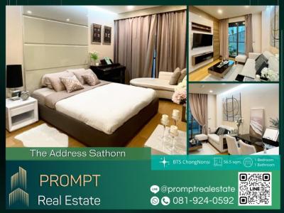 For RentCondoSathorn, Narathiwat : ST12588 - The Address Sathorn : The Address Sathorn - 56.5 sqm - BTS ChongNonsi / BTS SaintLouis / SathornSquare