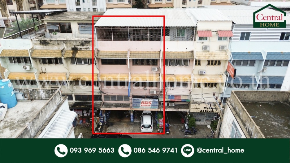 For SaleShophouseRatchadapisek, Huaikwang, Suttisan : 2-unit commercial building, Soi Na Thong, Ratchadaphisek 7