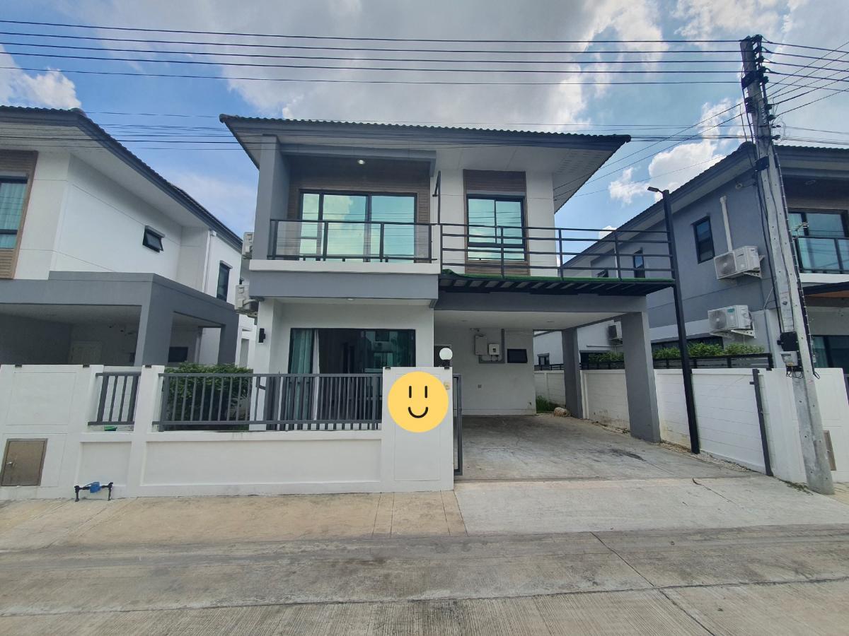 For RentHousePhutthamonthon, Salaya : For rent: 2-storey detached house, 3 bedrooms, 3 bathrooms, 5 air conditioners, Sena Ville Village, Borommaratchachonnani-Sai 5, fully furnished, 5 minutes to Central Salaya