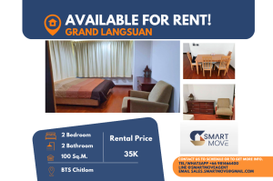 For RentCondoWitthayu, Chidlom, Langsuan, Ploenchit : Code C20230110852..........Grand Langsuan for rent, 2 bedroom, 2 bathroom, high floor, furnished, ready to move in