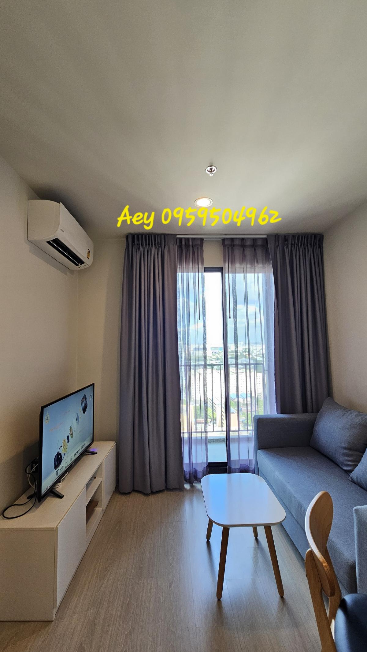 For RentCondoChaengwatana, Muangthong : 1 bedroom fully furnish with electrical appliances 24th FL **no block view**