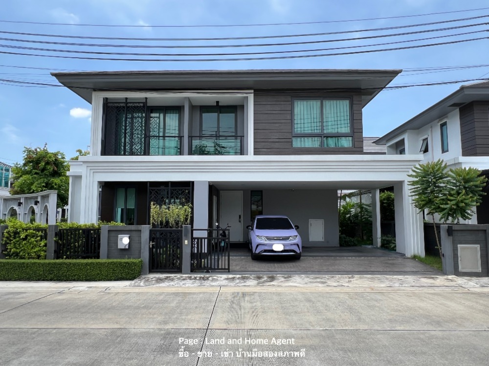 For SaleHouseBangna, Bearing, Lasalle : Single house for sale, Grand Britannia Bangna, Km.12, corner plot, beautifully decorated, ready to move in