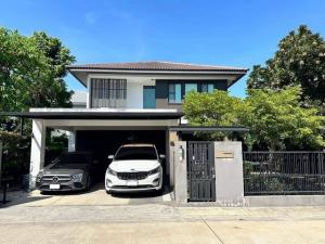 For RentHouseBangna, Bearing, Lasalle : HR1797 Single house for rent, Manthana Bangna Project, Km 7, Fully furnished, ready to move in, convenient transportation