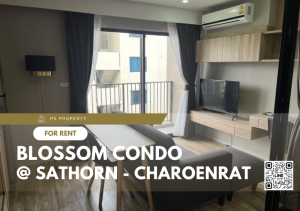 For RentCondoSathorn, Narathiwat : For rent 🔺 Blossom Condo @ Sathorn - Charoenrat 🔺 complete furniture and electrical appliances, near BTS Surasak