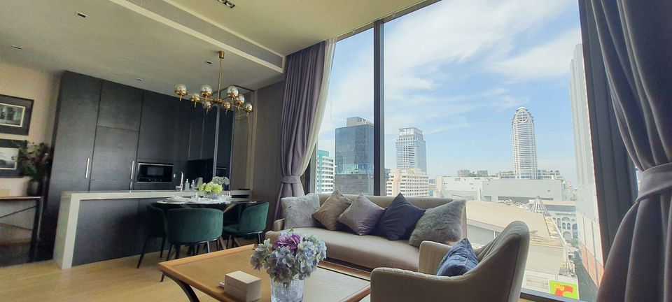 For RentCondoWitthayu, Chidlom, Langsuan, Ploenchit : 👑 28 Chidlom 👑 2 Bedroom 2 Bathroom, 1 Parking 74 sqm corner room, luxuriously decorated, carpeted, fully furnished, ready to move in