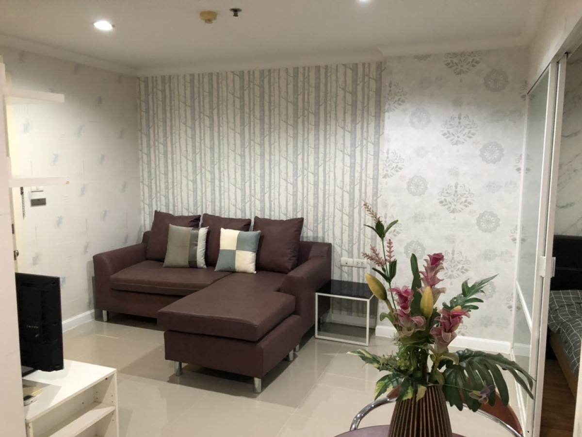 For RentCondoRama9, Petchburi, RCA : For Rent, Lumpini Place Condo, Rama 9 - Ratchada, 1 bedroom, 19th floor, Building B, size 37 square meters, with balcony in bedroom and laundry, balcony facing east, good view, no buildings blocking the view.