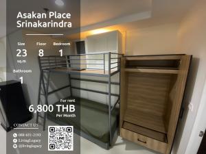 For RentCondoPattanakan, Srinakarin : SIZ7P3 Condo for rent Asakan Place Srinakarindra 23 sq m. 8th floor line id : @livinglegacy call : 088-651-2193