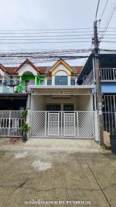 For SaleTownhouseMin Buri, Romklao : For sale: 2-storey townhouse, Rinticha Village, Romklao, Ramkhamhaeng area, near amenities, easy to travel, both by electric train and also connected to Ramkhamhaeng Road. Fully extended, renovated, ready to move in.