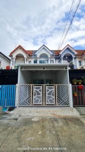 For SaleTownhouseMin Buri, Romklao : For sale: 2-storey townhouse, minimalist style, Rinticha Village, near the Pink Line, Airport Rail Link, easy to travel, connecting to Ramkhamhaeng Road, Suwinthawong Road, newly renovated, fully extended, ready to move in