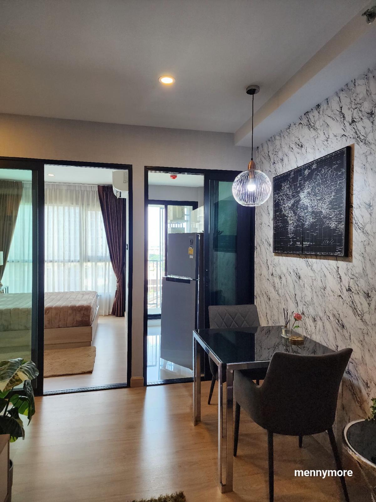 For RentCondoRattanathibet, Sanambinna : Knightbridge duplex tiwanon, beautiful room 😘 Vacant and ready to move in 😘 Near the Ministry of Public Health, near MRT Ministry of Public Health, only 60 meters, 1 bedroom, 1 kitchen, 1 bathroom, beautifully decorated, fully furnished, very livable, siz