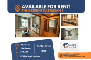 For RentCondoSiam Paragon ,Chulalongkorn,Samyan : Code C20240300360..........The Reserve Kasemsan 3 for rent, 2 bedroom, 2 bathroom, furnished, ready to move in