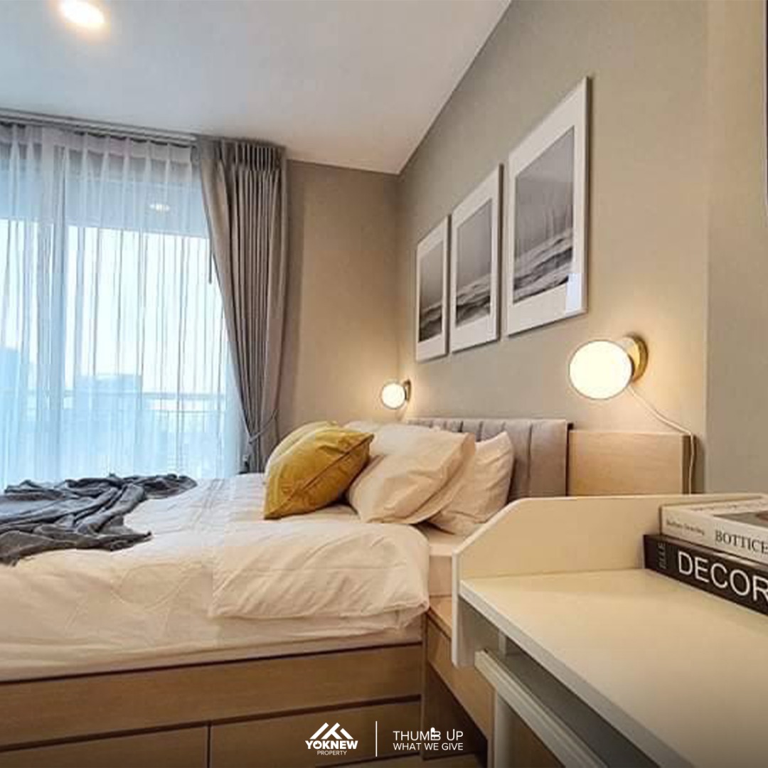 For RentCondoRatchadapisek, Huaikwang, Suttisan : Ready for rent 🌇 Rhythm Ratchada, high floor, fully furnished, more beautiful than the model room, best rental price, ready to move in immediately