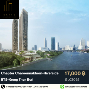 For RentCondoWongwianyai, Charoennakor : 💥 Urgent for rent!! Condo Chapter Charoen Nakhon-Riverside, high floor, beautiful view, good price 💯 Convenient transportation, near BTS-Krung Thon Buri 🚄