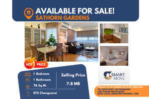 For SaleCondoSathorn, Narathiwat : Code C20240800127.......Sathorn Gardens sale with tenant, 1 bedroom, 1 bathroom, high floor, furnished, Special Deal!!