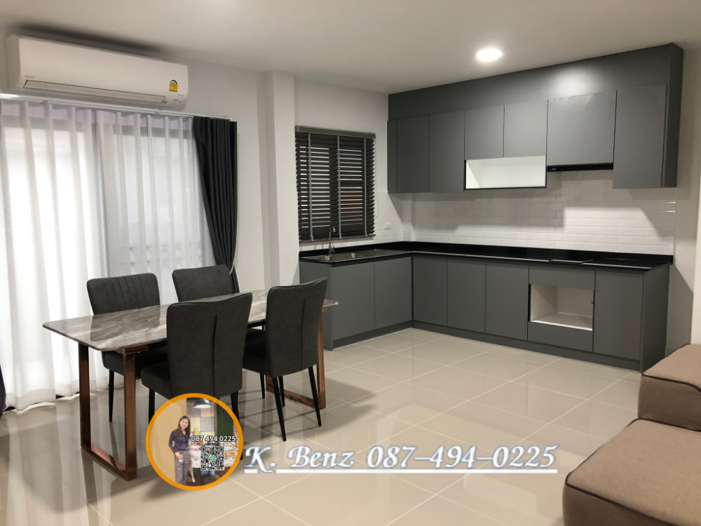 For RentTownhouseBangna, Bearing, Lasalle : For rent: Super Townhome Pleno Sukhumvit-Bangna 2, new furniture, ready to move in, near Mega Bangna