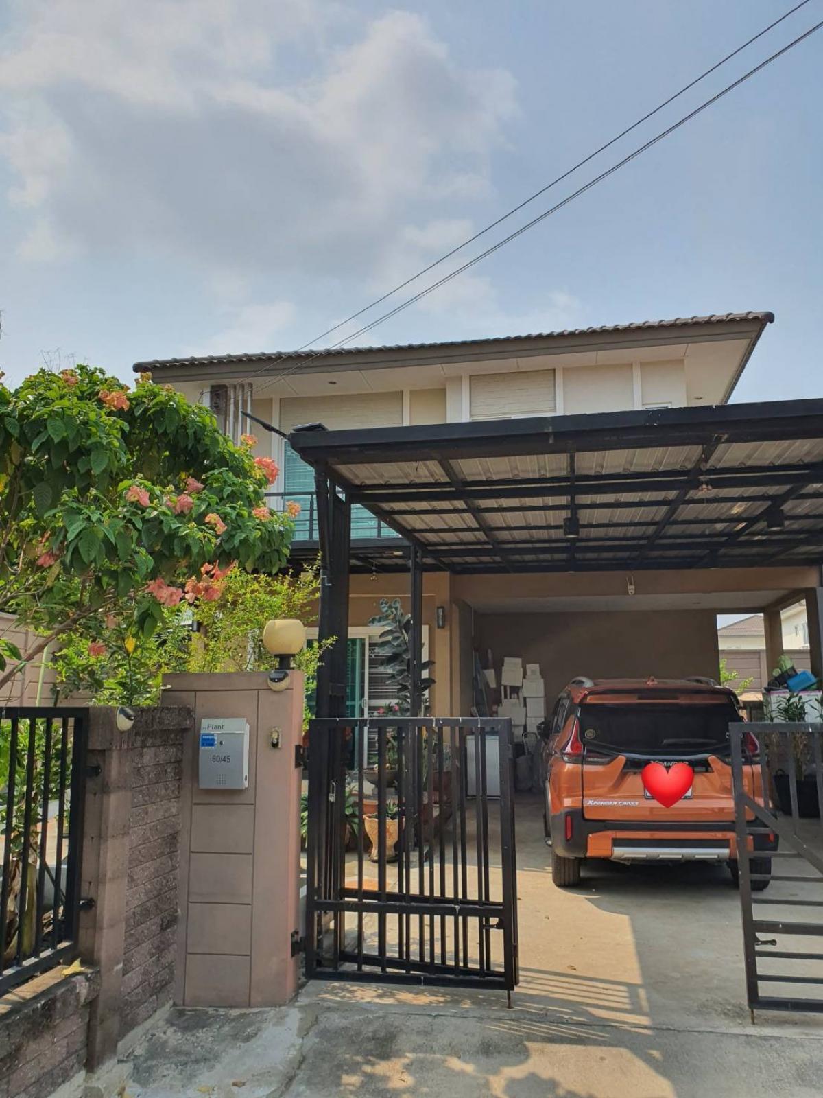 For RentHouseNonthaburi, Bang Yai, Bangbuathong : 📢Single house for rent, ready to move in, promotional rental fee‼️Super worth it, there is a bedroom downstairs, with furniture, electrical appliances such as air conditioners, wall fans, refrigerators, TVs, water heaters, microwaves, water filters, water