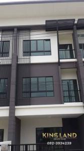 For RentTownhousePathum Thani,Rangsit, Thammasat : Townhouse for rent, 3 floors, 3 bedrooms, 4 bathrooms, 2 air conditioners in front of the project, clearly visible from the main road, Casa City Village, Ring Road, Lam Luk Ka, Khlong 5, price 20,000 baht/month #Can register a company