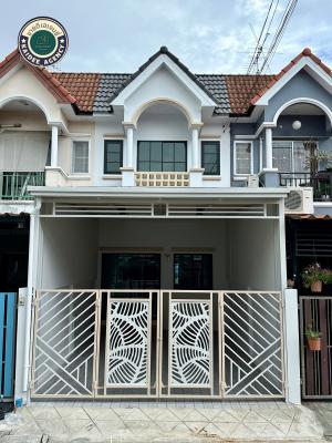 For SaleTownhouseMin Buri, Romklao : 2-storey townhouse, Rinticha Village, Romklao Soi 6, HomePro Sukhapiban 3, Big C Sukhapiban 3, Minburi Market, Heating Fuse Golf Course, Suvarnabhumi Airport, travel route: Minburi, Lat Krabang, Romklao, Ramkhamhaeng, Ram Intra