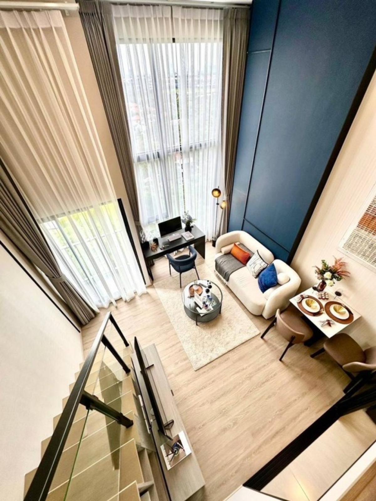 For SaleCondoRattanathibet, Sanambinna : For sale: Brand new condo, the best in Nonthaburi area, fully furnished common area with Chao Phraya River view, Duo space room, 4.2 meter high ceiling, usable area 32 sq m.