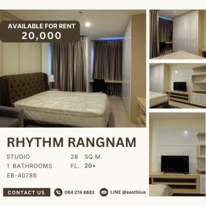 For RentCondoRatchathewi,Phayathai : RHYTHM Rangnam Studio for rent 20,000 per month