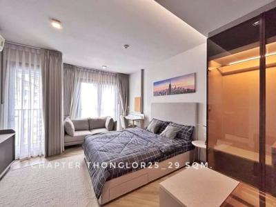 For RentCondoSukhumvit, Asoke, Thonglor : Condo for rent, 1 bedroom, 1 bathroom, closed kitchen, beautifully decorated, comfortable to live in, Chapter Thonglor 25: Chapter Thonglor 25, 29 sq m., near Ekkamai, Petchburi, Phrom Phong