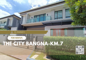 For RentHouseBangna, Bearing, Lasalle : Single house for rent 📌 The City Bangna-KM.7 📌 3 bedrooms, 3 bathrooms, complete furniture and electrical appliances.