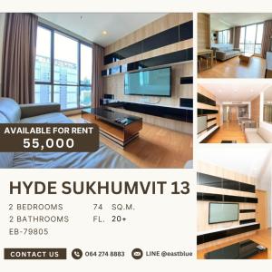 For RentCondoNana, North Nana,Sukhumvit13, Soi Nana : Hyde Sukhumvit 13 Spacious 2-Bedroom Fully Furnished 55,000