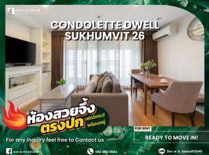 For RentCondoSukhumvit, Asoke, Thonglor : 🐲🎇Nice room for rent 🐲🎇 CONDOLETTE DWELL SUKHUMVIT 26